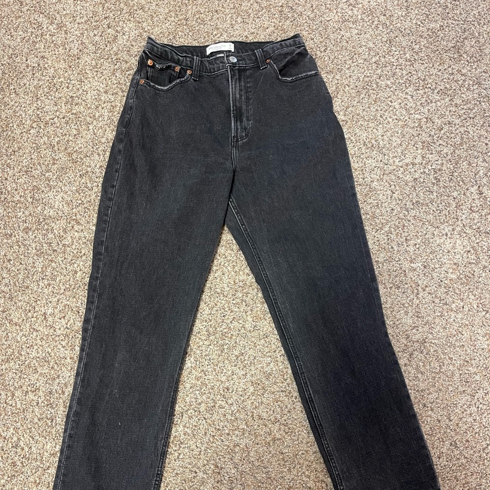 Abercrombie & Fitch Curve Love Ultra High Rise Ankle Straight Jeans